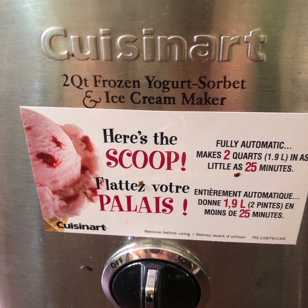 Cuisinart Icecream Maker. Like New. - Picture 3 of 4